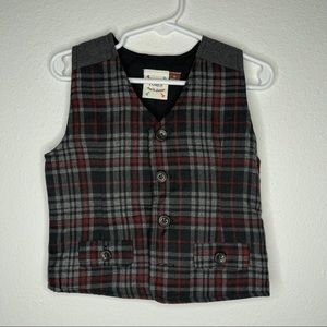Boys Fore Axel & Hudson plaid vest sz 4